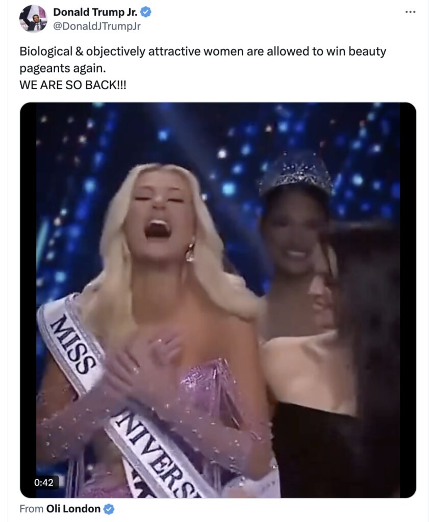 Don Jr. Tweets His White Women Prejudice